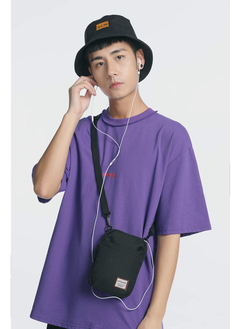 حقيبة crossbody صغيرة للرجال ، حقيبة الرسول الصغيرة حقيبة الكتف لجواز سفر الهاتف - Image 2